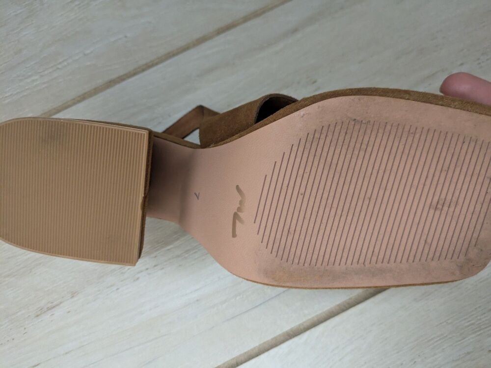 Intentionally Blank Siren Sandal Sling Back Brown Suede Shoes 7 Whiskey - Picture 2 of 8